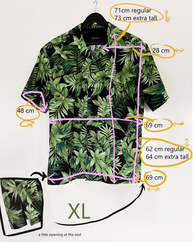 Black tropical shirt from the back long